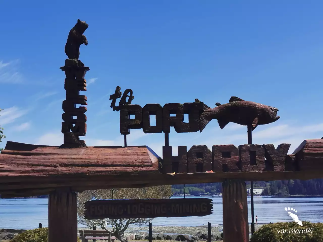 Port Hardy Welcome Sign View, Vancouver Island
